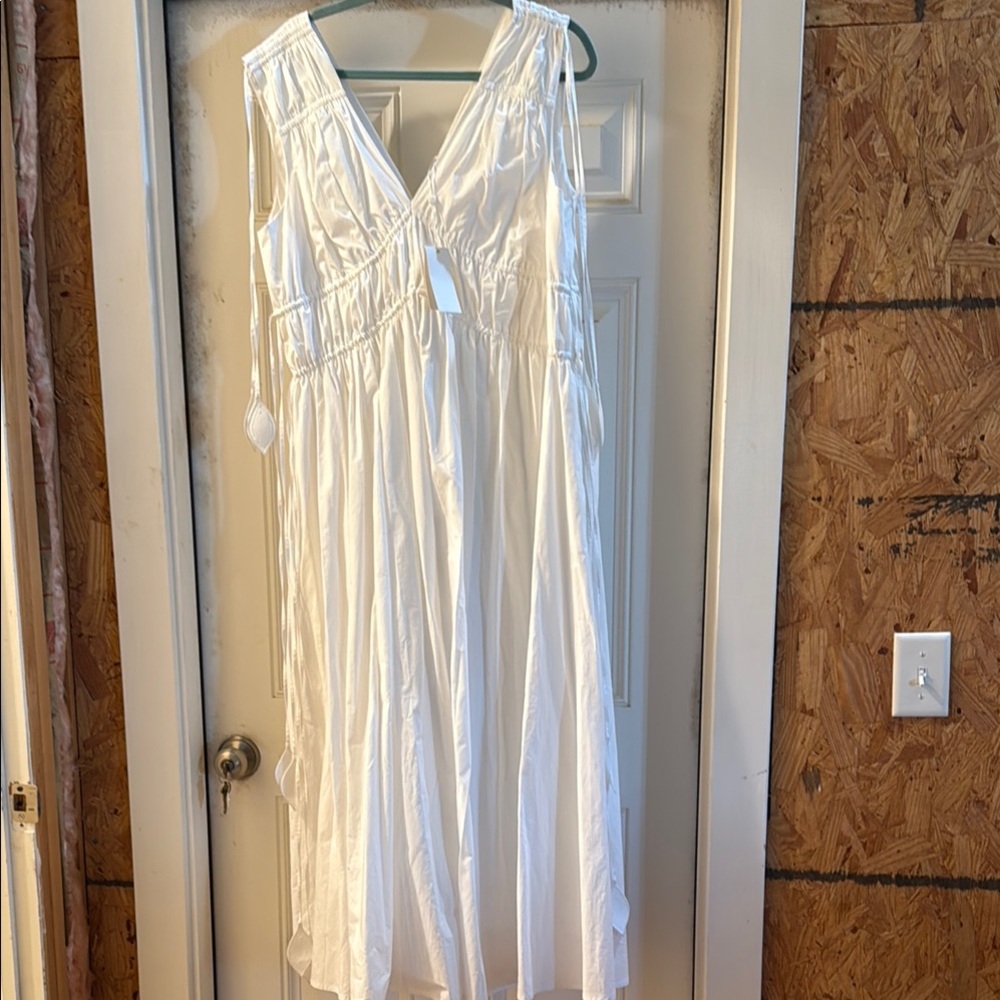 Tory Burch Cream White V-Neck Maxi Dress